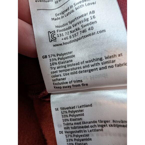 Houdini Power Fleece Hoodie Womens Large Brick Red Thumb Hole Sleeve Full Zipper - Picture 11 of 15